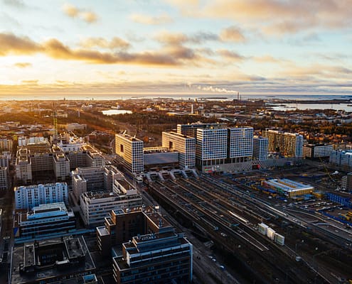 aerial view of Pasila, Helsinki